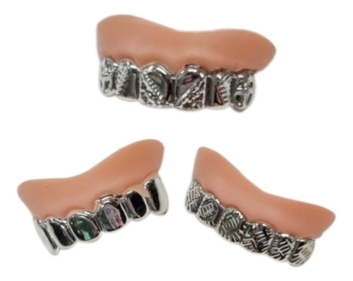 Dientes Dorados Oro O Plata Disfraz Bling Hip Hop Halloween