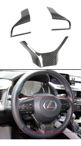 Kit Cubierta Volante Fibra Carbono Lujo Para Lexus Gs Rx Lx