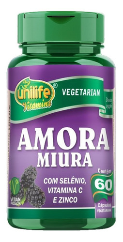 Suplemento em cápsulas Unilife  Amora Miura Unilife Amora Miura vitamina c Amora Miura em pote de 30g 60 un