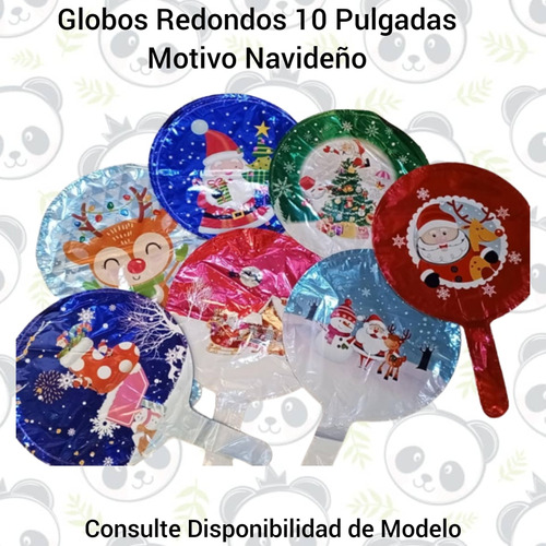 Globos Redondos 10 Pulgadas Motivo Navideño Precio Por 6