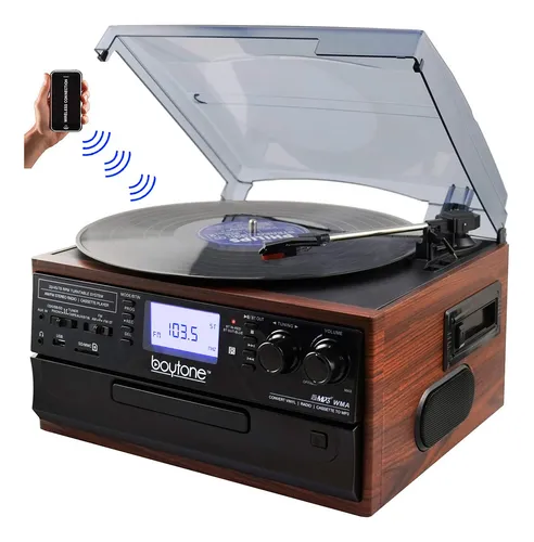 Tocadiscos Bottone Bt-22m Bluetooth Caoba