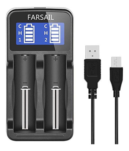 18650 Cargador De Batería, Pantallas Lcd Farsail Cargador Un