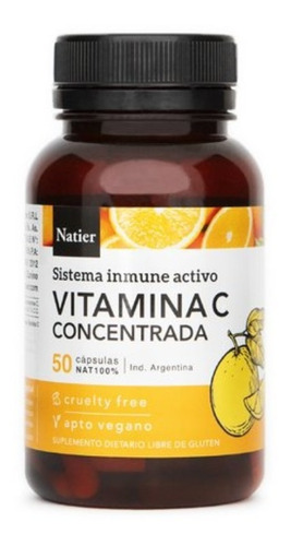 Imagen 1 de 2 de Vitamina C Concentrada | Natier | Antioxidante | X50cáps Sabor Original