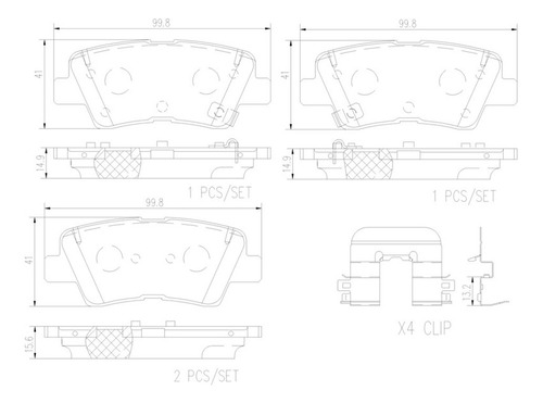 Brembo Balatas Para Hyundai Accent Gl 2019 Trasero