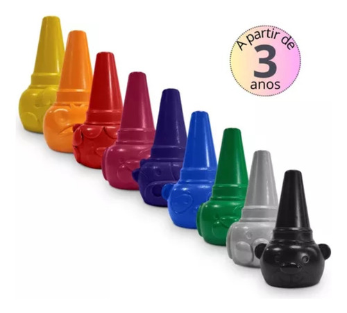 Giz De Cera Encaixa No Dedo Colorjoy 10 Cores Leo&leo