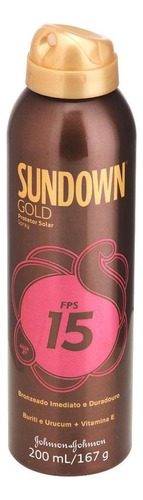 Protetor solar Sundown FPS 15 Gold Spray em spray 1 unidade de 200 mL