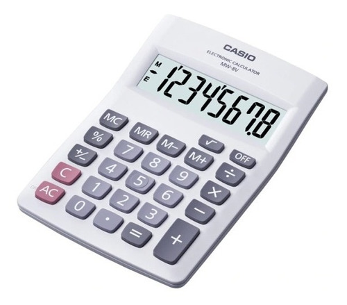 Calculadora Casio Mw-8v 8 Digitos Blanca