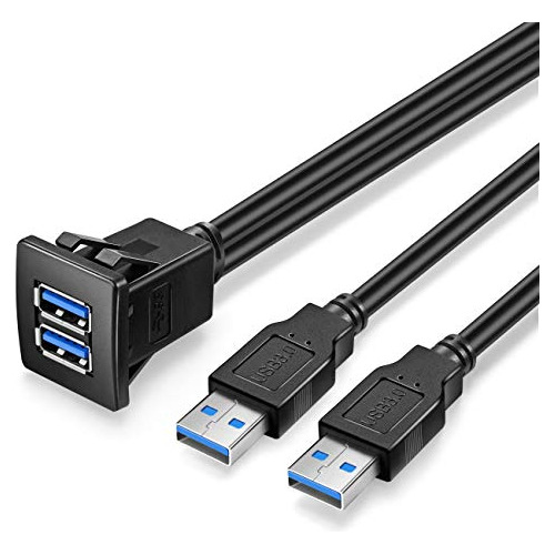 Doble Usb3.0 Montaje Empotrado Cuadrado - 2m 6ft Usb 3.0 Mon