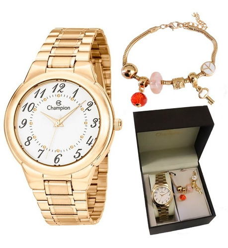 Relógio Champion Feminino Dourado Prova D´água Original