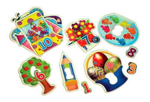 Brinquedos Educativos - Quebra Cabeça 1 Ao 10 20 Peças