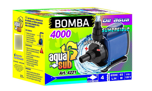 Bomba Agua Sumergible Acuario Pecera Fuente 6500 L/h 4m 4221