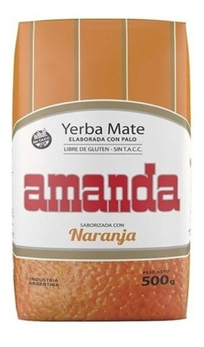 Amanda Yerba Mate Sabor Naranja 500 Gr / Que Té Quieres