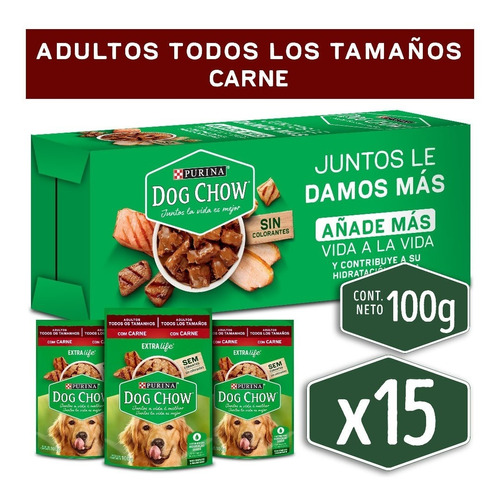 Imagen 1 de 10 de Pack Dog Chow® Adulto Carne 100g