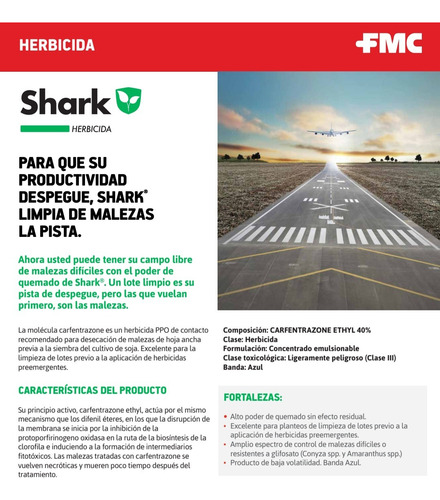 Herbicida De Contacto- Desecante- Carfentrazone- Shark 40