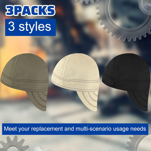 3 Pcs Flame Resistant Welding Hats For Men Welding Cap Me Ab