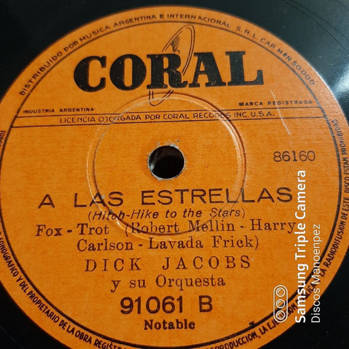 Pasta Dick Jacobs Y Su Orquesta Coral C144