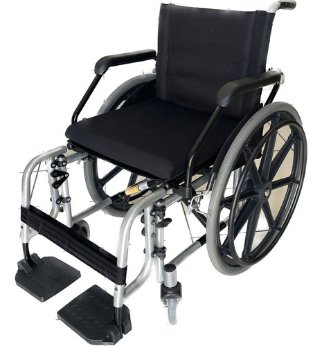 Cadeira De Rodas Em Alumínio Taipu J2 120 Kg Prata Jaguaribe