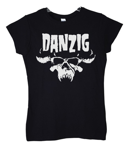 Polera Mujer Danzig Logo Skull Stencil Metal Abominatron