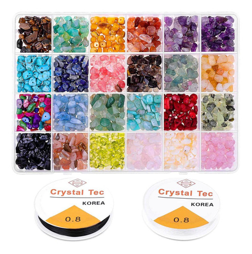 Cuentas De Cristal Para Hacer Anillos De 24 Colores, Joyería