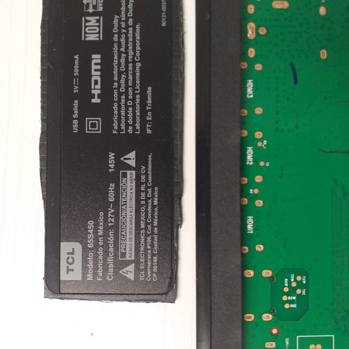 Tarjeta Main Para Pantalla Tcl Modelo 65s450 (Usado)