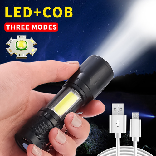 Linterna Cob Light Portátil Con Zoom Led.