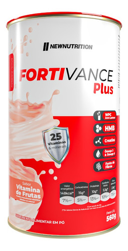 Suplemento Alimentar Fortivance Plus 560g Newnutrition Sabor Vitamina de frutas