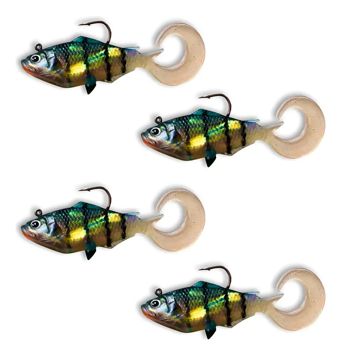 Señuelo Pesca De Latex Kfr03 X4u Albatros Tararira Verde