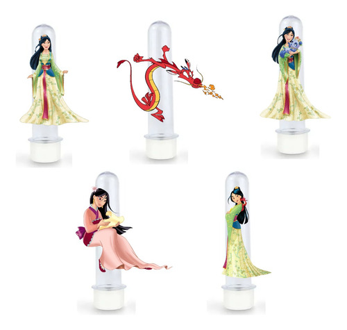 10 Tubetes Personalizados Tema Mulan