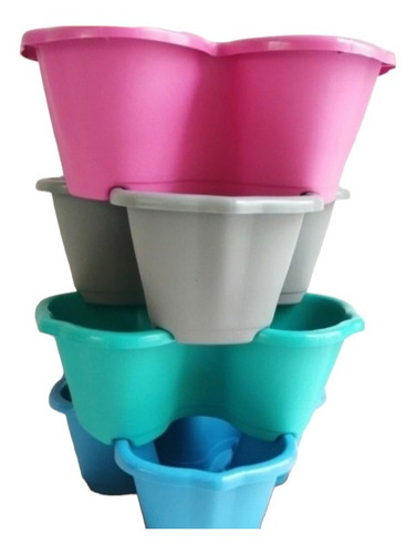 Imagen 2 de 4 de Maceta Pétalos Apilable 1 Lt