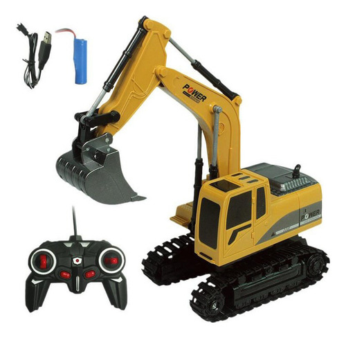 Retroexcavadora De Juguete De Control Remoto Para Niños Y
