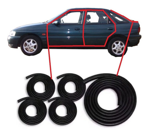 Imagen 1 de 2 de Kit Burlete De Puerta Y Porton Ford Escort 97 ( 5 Unidades )