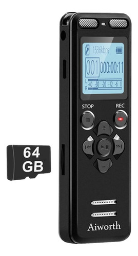 Grabadora De Voz Con Activación Por Voz - 72gb Reproducir Au