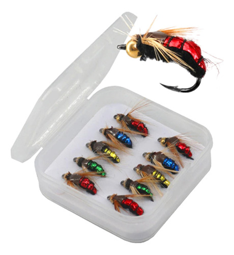 10 Uds Cebos De Pesca Con Mosca Cebos Artificiales Longitud