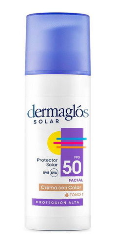 Dermaglós Protector Solar Fps 50 Facial Crema Con Color 50g