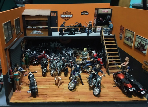 Diorama Harley Davidson Motos Maisto