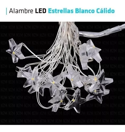 Alambre Led 2 Metros 20 Led Pilas Incluiidas Navidad