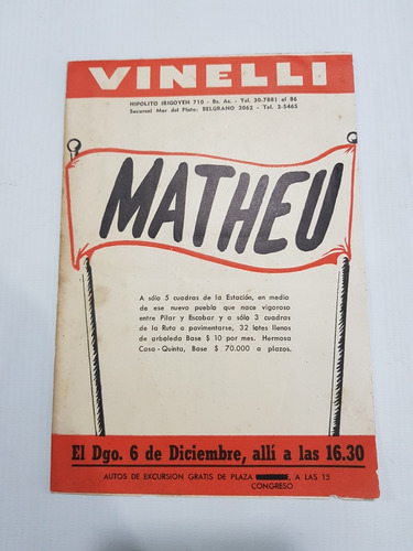 Antiguo Loteo Matheu 1953 Pilar - Escobar Mag 58786