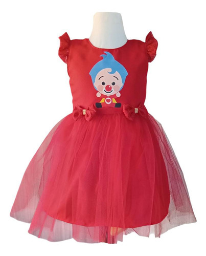 Disfraz Vestido Plim Plim Payaso Tutu Bebe Rojo 1