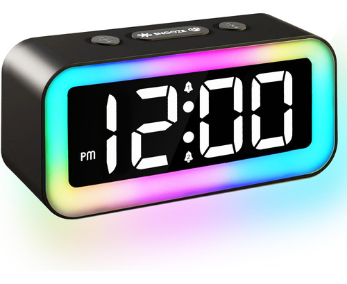 Reloj Despertador Led Rgb Con Alarmas Duales Súper Fuertes, 