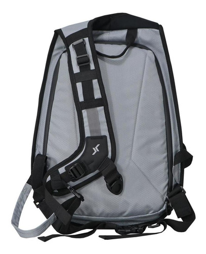 Imagen 3 de 9 de Mochila Para Moto Circuit, Rígida C/ Correa Porta Casco Gris