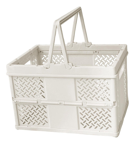 Caja De Almacenamiento Plegable Cesta De Compras Blanco
