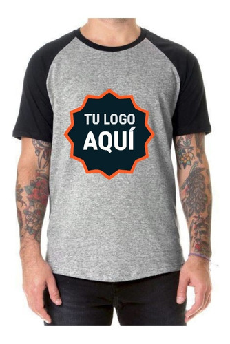 10 Remeras Gris Ranglan Sublimadas Personalizadas Foto Logo 