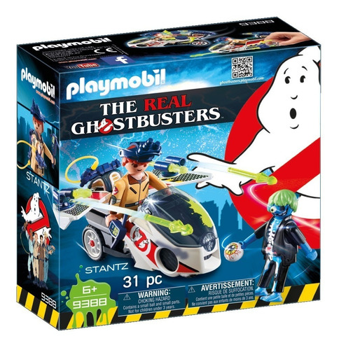 Juego Playmobil The Real Ghostbusters Stanz Con Moto Voladora 31 Piezas 3+