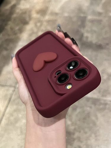 Funda Heart Love Silicona Para Samsung A56 5g Palermo Red Wine Heart Love