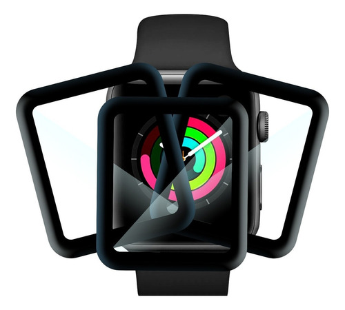 3x2 Mica Cristal Templado Curva Para Apple Watch De 42mm Diámetro 42 Mm