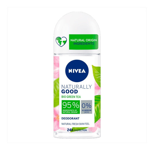 Desodorante Roll On Nivea Naturally Good Té Verde 50 Ml