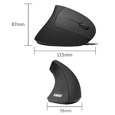Imagen 4 de 6 de Anker Ergonómico Ratón Óptico Usb Con Cable Vertical 1000/16
