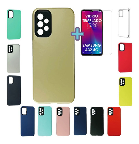 Funda Protector Para Samsung Galaxy A32 Carcasa Y Vidrio