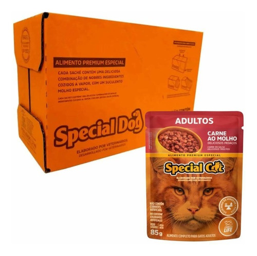 Caja Sachet Special Cat Adultos Carne 12 Unidades