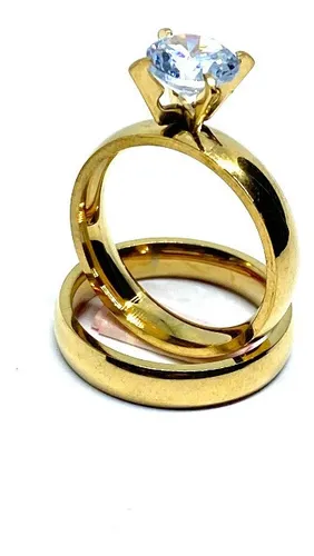 Anillo compromiso dorado sales
